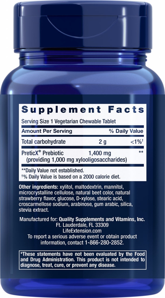 LIFE EXTENSION FLORASSIST PREBIOTIC CHEW 60 CAPSULAS
