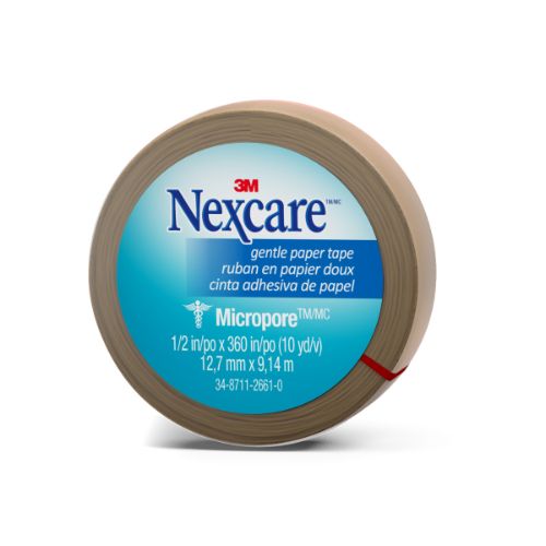 Nexcare® Micropore® Cinta de Primeros Auxilios, color Piel 529-P1/2 1/2&quot; x 9m