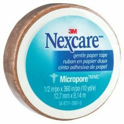 Nexcare® Micropore® Cinta de Primeros Auxilios, color Piel 529-P1/2 1/2&quot; x 9m