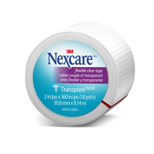 Nexcare® Transpore® Cinta Flexible y Transparente 2"x 9m
