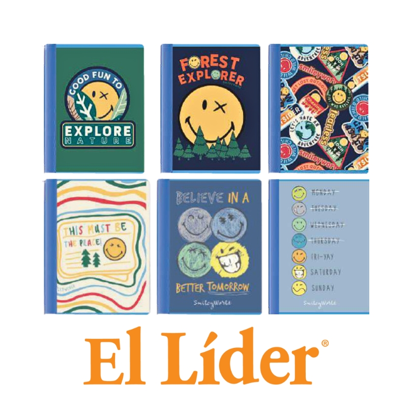 El Lider Cuaderno Raya Ancha Grande 52H Smiley Kids Masc