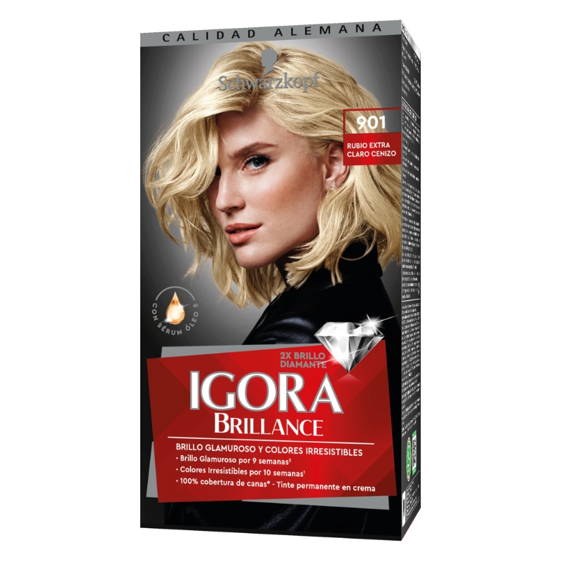 Igora Brillance Tinte 901 Extra Claro Cenizo