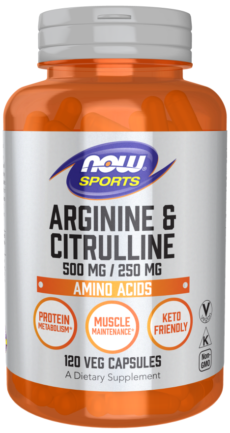 Now Arginine 500Mg & Citrulline 250Mg 120 Vcaps