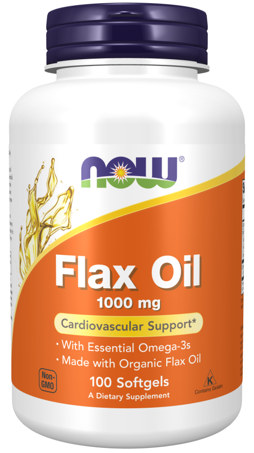 Now Flax Oil Organic 1000Mg  100 Sgels