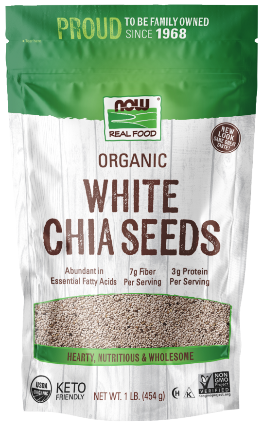 Now White Chia Seeds Org  1 Lb