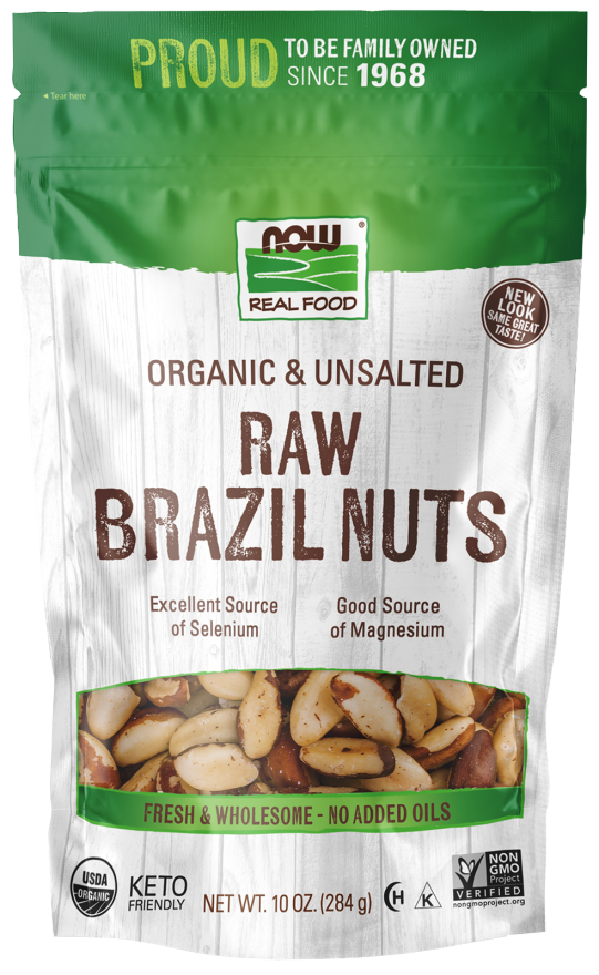 Now Organic Brazil Nuts, Raw  10 Oz.
