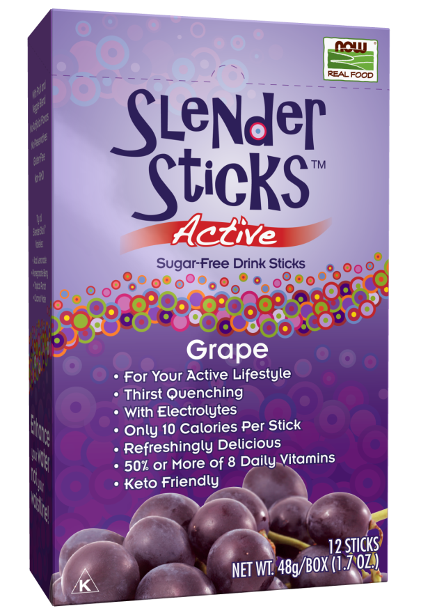 Now Slender Sticks Active Grape 12 Sticks/Pk