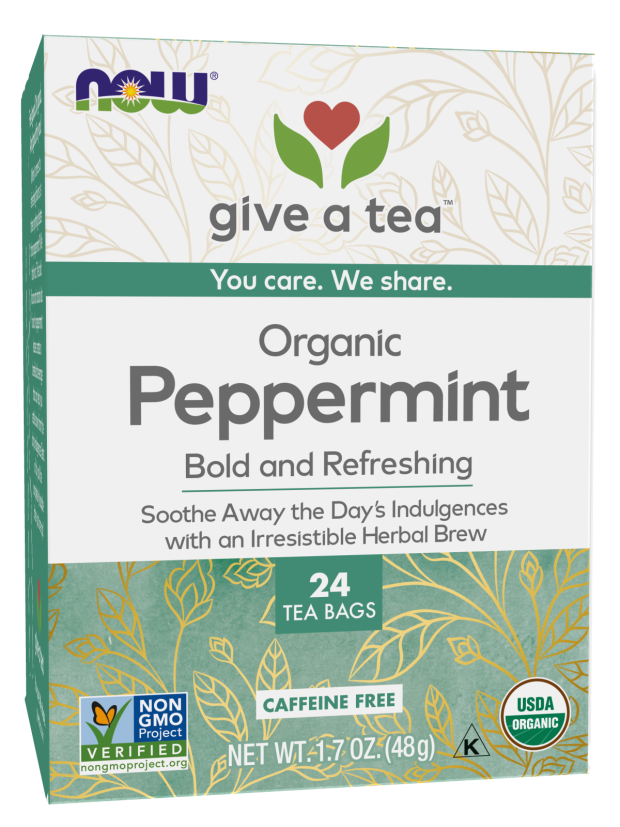 Now Peppermint Tea Bags Organic   24 Bags