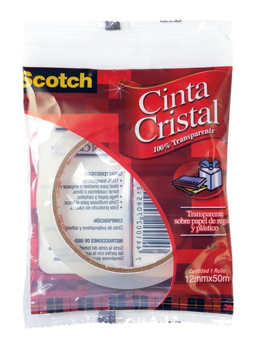 [1008056] Scotch® Cinta Cristal En Bolsa. Tamaño 12Mm X 50M