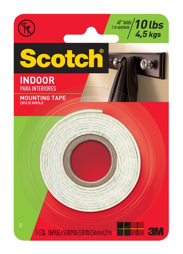 [1008064] Scotch® Cinta De Montaje Para Interiores 1 In X 50 In, 114P