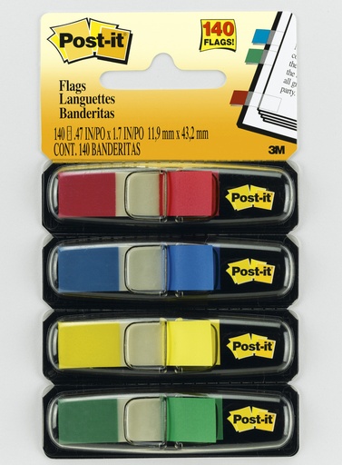 [1008075] POST IT BANDERITAS 4 COLOR 683-4 12MMX43MM