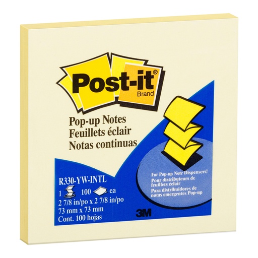 [1155055] POST IT POP UP AMARILLO 2-7/8X2-7/8  100S