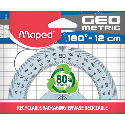 [1010201] Maped Transportador 180° Geometrico De 12Cm