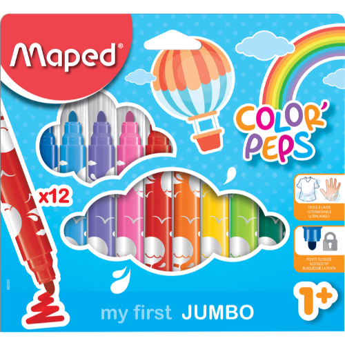 [1009728] Maped Marcadores Jumbo 12 Und