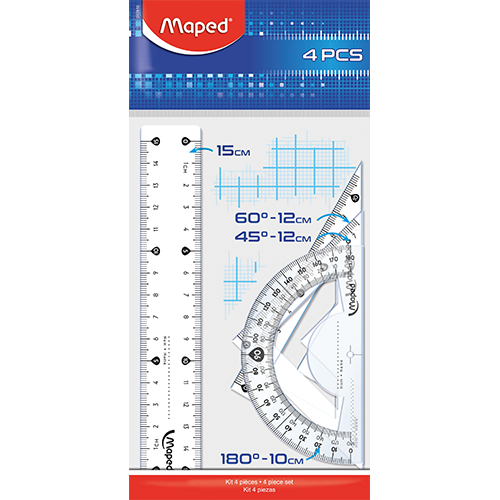 [1000350] Maped Regla 15Cm Kit 4 Piezas