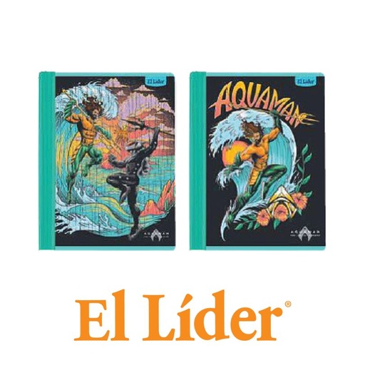 [1155368] El Lider Cuaderno Doble Raya Grande 100H Aquaman