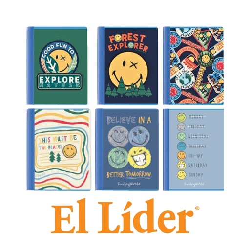 [1155404] El Lider Cuaderno Raya Ancha Grande 52H Smiley Kids Masc