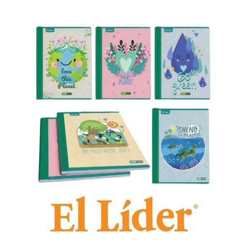 [1155410] El Lider Cuaderno Raya Ancha Grande 100H Ecokids