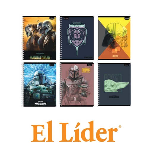 [1155347] El Lider Libreta Raya Ancha Grande 100H Mandalorian