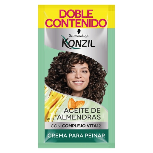 [1155210] Konzil Crema Para Peinar Aceite De Almendras Sobres 9Und