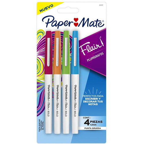 [1154532] Paper Mate Resaltadores Flair Bold 4Und Surtido