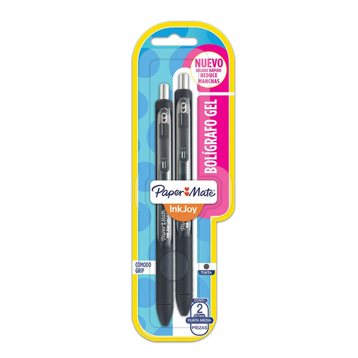 [1154530] Paper Mate Bolígrafo Negro Ink Joy Gel 0.7 Mm  2Und