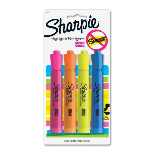 [1001142] Sharpie Resaltador Biselado 4Und Surtido