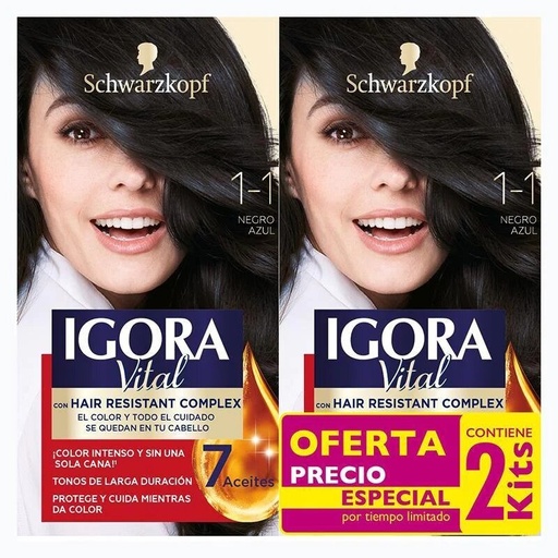 [1152938] Igora Vital 1-1 Negro Azul 2Kit  