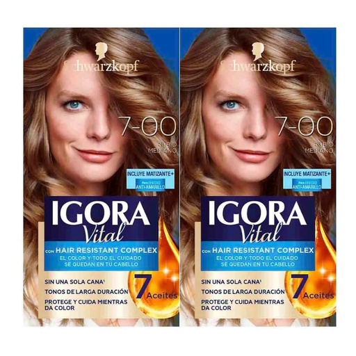 [1152939] Igora Vital 7-00 Rubio Mediano 2Kit  