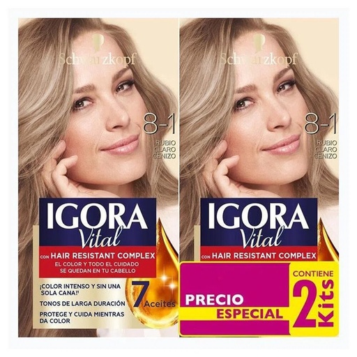 [1152944] Igora Vital 8-1 Rubio Claro Cenizo 2Kit  