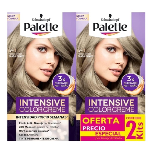 [1153537] Palette Cc 2Kit 9-1 Rubio Extra Claro Cenizo