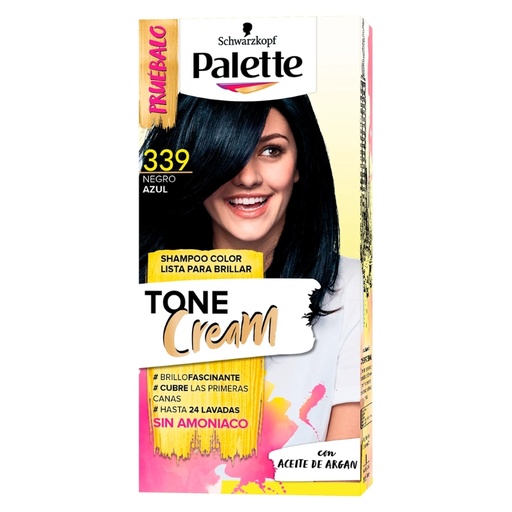 [1001374] Palette Shampoo Color Tone Cream 339 Negro Azul