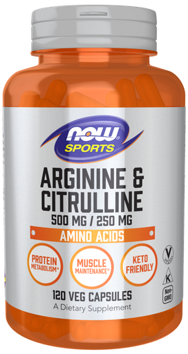 [1155843] Now Arginine 500Mg & Citrulline 250Mg 120 Vcaps