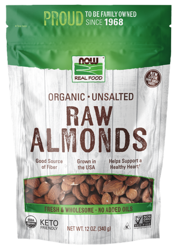 [1155694] Now Organic Raw Shelled Almonds 12 Oz