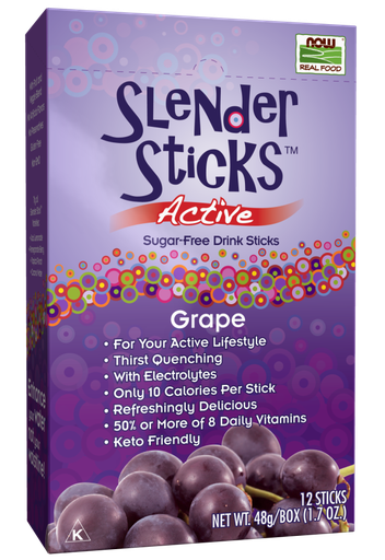 [1155689] Now Slender Sticks Active Grape 12 Sticks/Pk