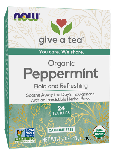 [1155710] Now Peppermint Tea Bags Organic   24 Bags