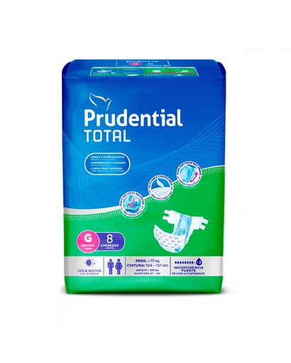 [1010786] Prudential Total Talla L 8 Unidades