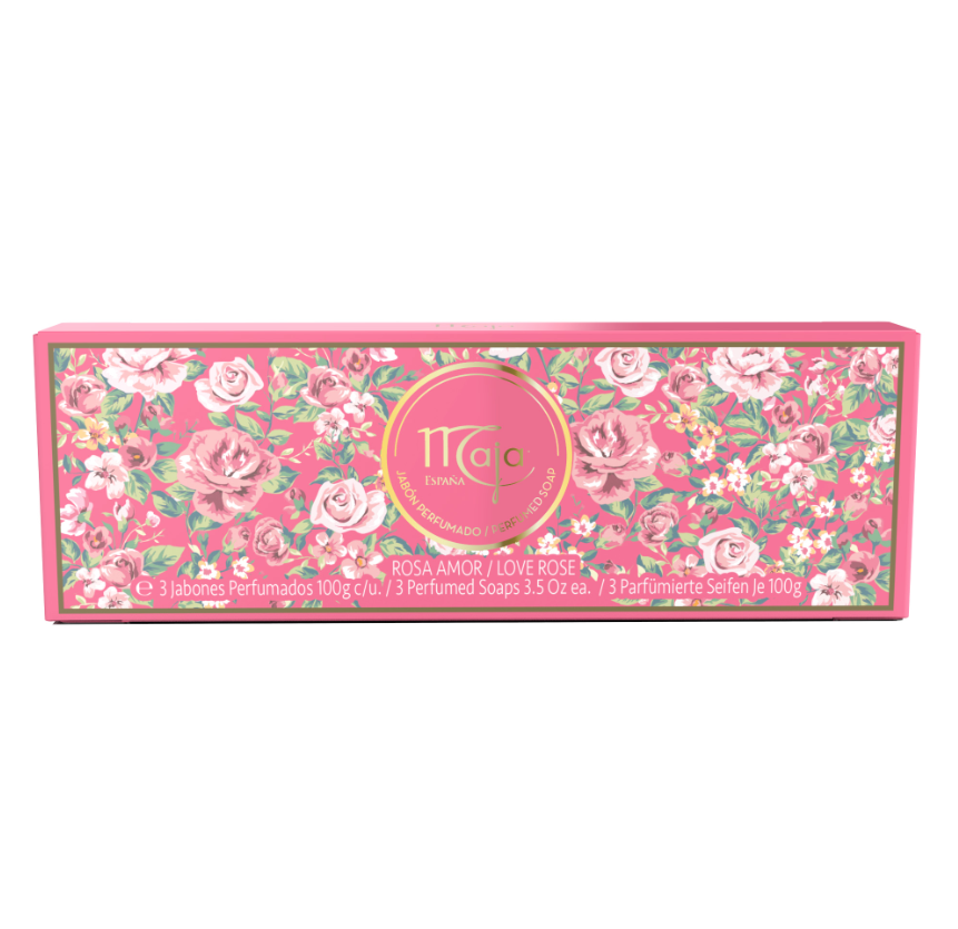 MAJA SET JABON BARRA LOVE ROSE 100 GRSX 3