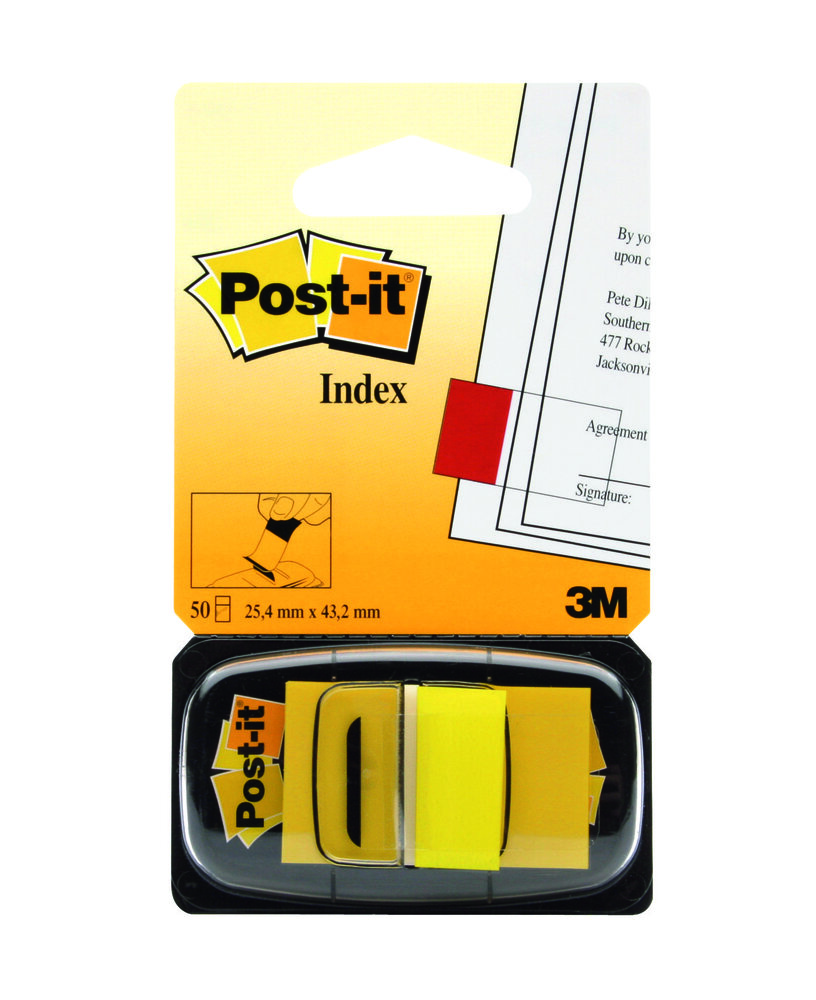 Post-it® Banderitas Adhesivas para Indicar. Color Amarillo. Tamaño 4,3 x 2,4 cms, 50 unidades. Modelo 680-5
