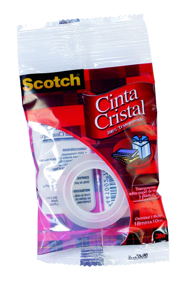 Scotch® Cinta Cristal en Bolsa. Tamaño 18mm x 10m
