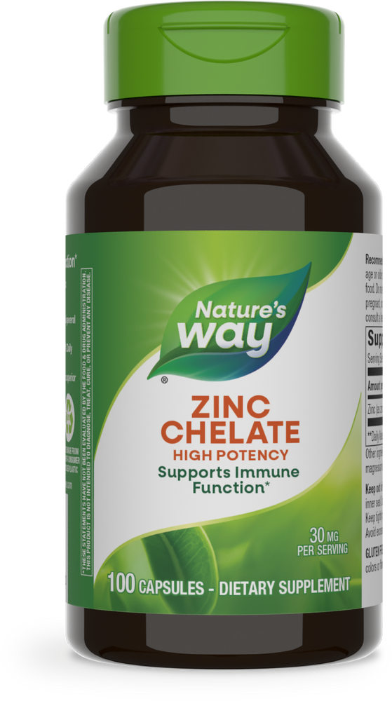 NATURE'S WAY ZINC CHELATE 100CAP