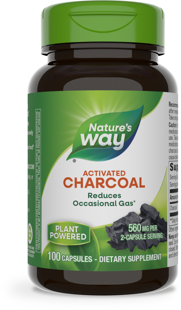 NATURE'S WAY CHARCOAL ACTIVATED 100CAP