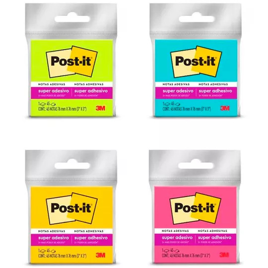 POST IT SUPER STICKY 45 HOJAS 3X3 COLORS