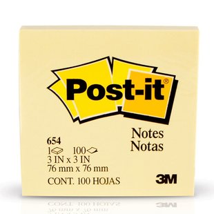 POST IT NOTAS AMARILLAS 654-1 3"X3"