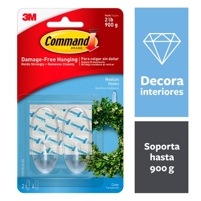 COMMAND GANCHO MEDIANO TRANS 17091 2LB