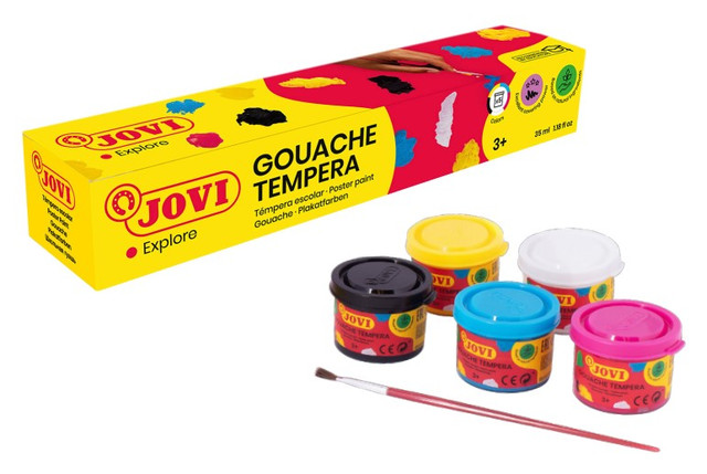 Jovi Tempera 5 Colores Surtida 35ml+Pincel