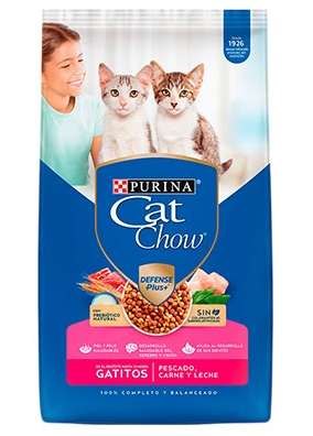 Cat Chow Gatitos Pescado, Carne Y Leche 500 Gr
