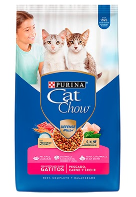 Cat Chow Gatitos Pescado, Carne Y Leche 1.5 Kg