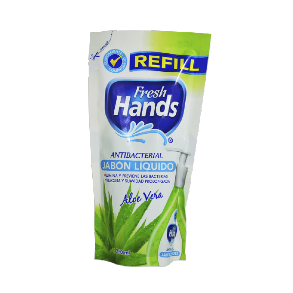 Fresh Hands Jabon Liquido Antibacterial Refill Aloe 250Ml