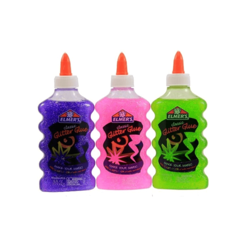 Elmer'S Goma Escarchada Rosa,Verde,Purpura 6Oz